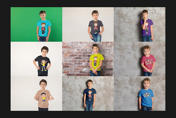 111 Kids T-Shirt Mock-Up Set in Product Mockups - product preview 11
