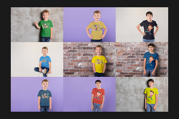 111 Kids T-Shirt Mock-Up Set in Product Mockups - product preview 13