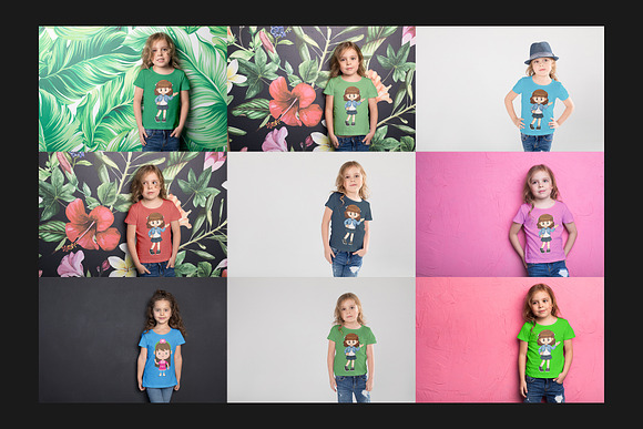 111 Kids T-Shirt Mock-Up Set in Product Mockups - product preview 15