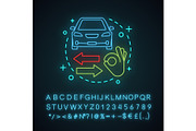 Select car neon light concept icon