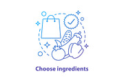 Choosing ingredients concept icon