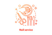 Nail service concept icon