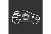 AI car in side view chalk icon