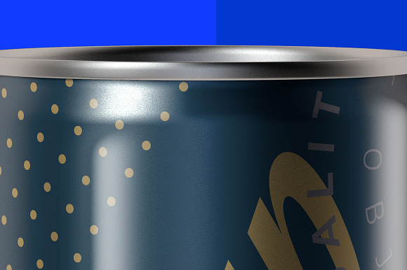 Glossy Aluminum Can Mockup 250ml in Product Mockups - product preview 1