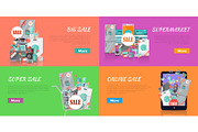 Sale in Electronics Store Vector