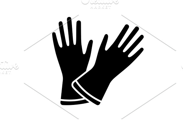 Household gloves glyph icon