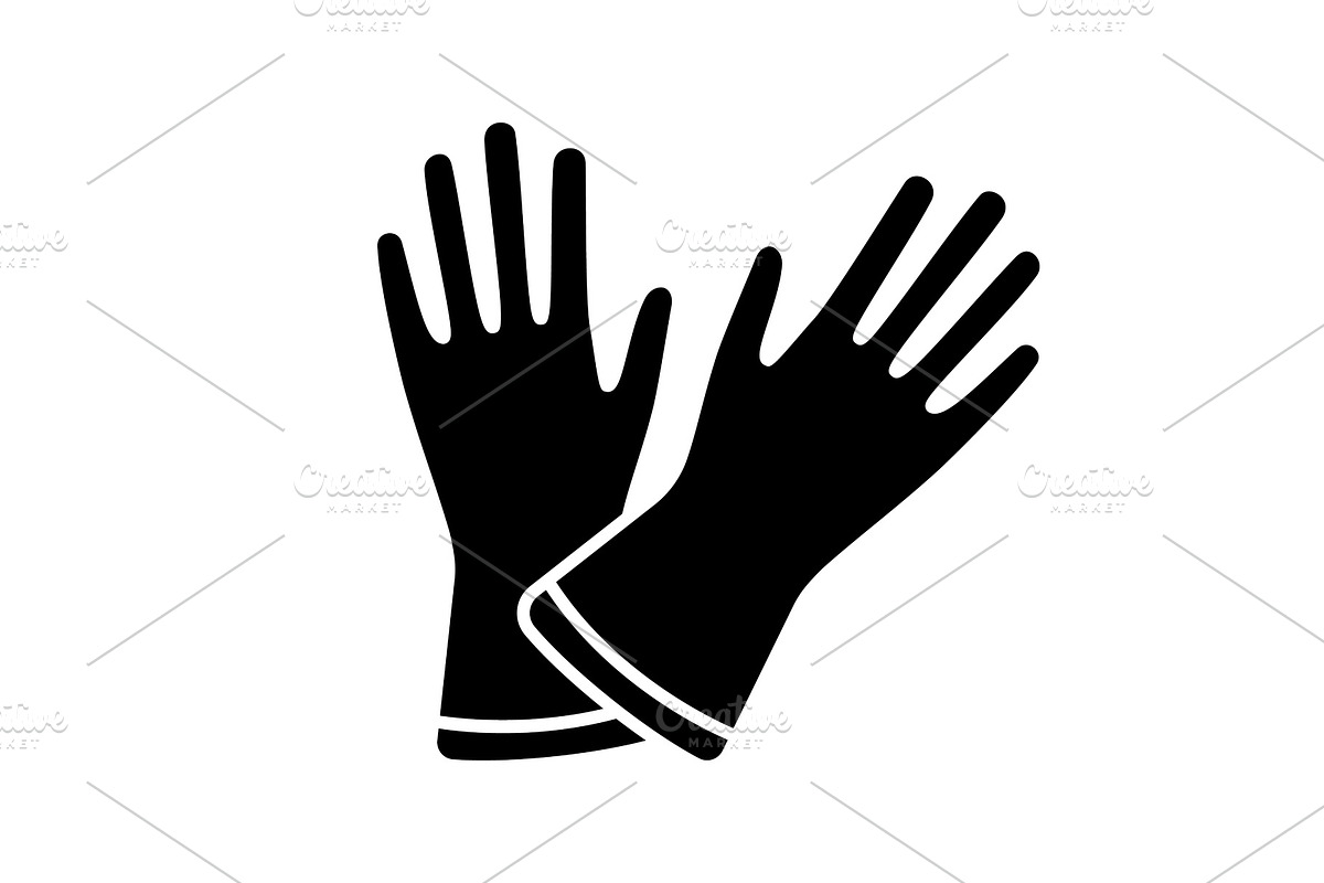 Household gloves glyph icon in Icons - product preview 8