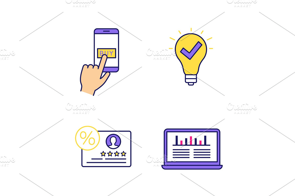 Customer retention color icons set in Icons - product preview 8