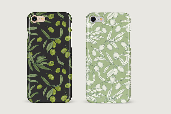 Olive set and seamless in Illustrations - product preview 13