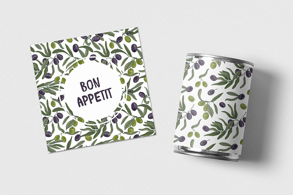 Olive set and seamless in Illustrations - product preview 15