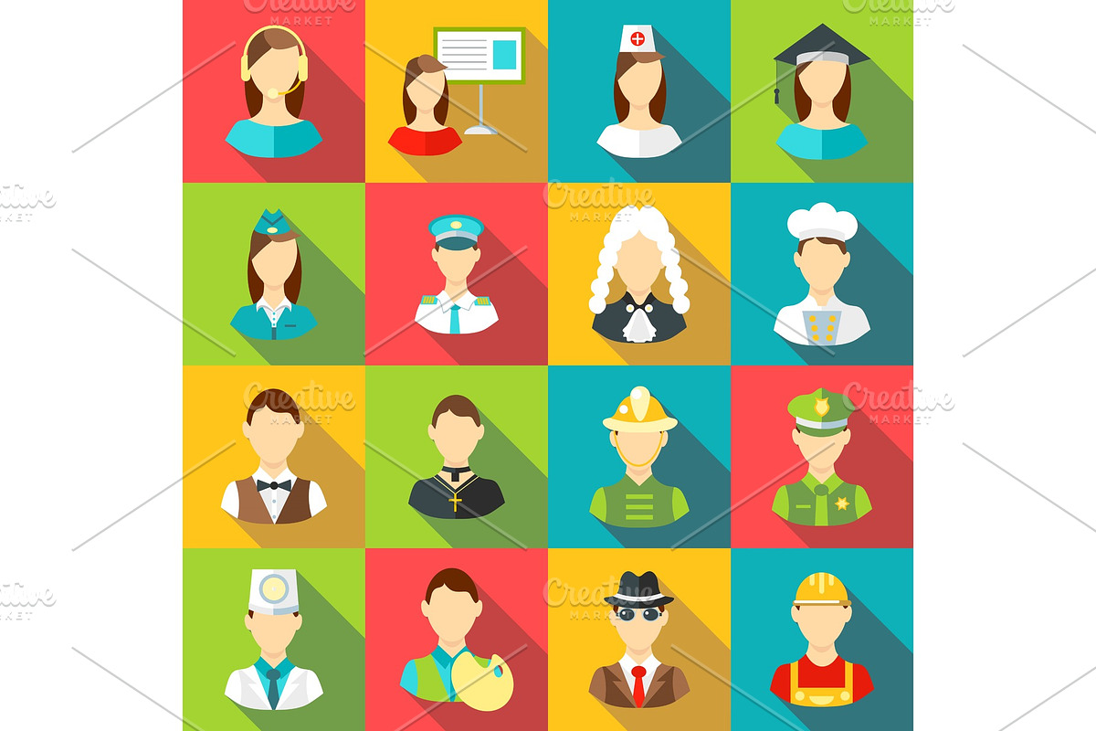 Different professions icons set in Illustrations - product preview 8