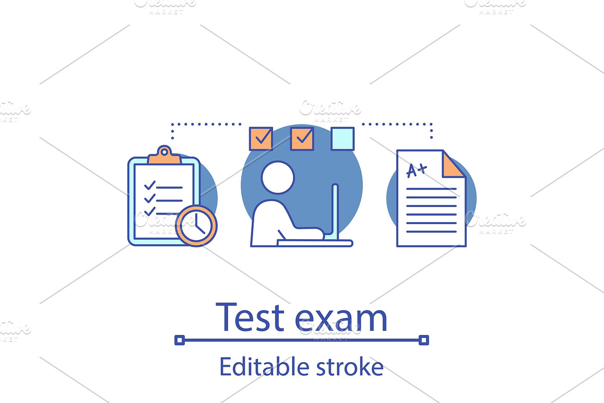 Online exam concept icon in Icons - product preview 8