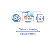 Distance learning concept icon