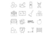 Kindergarten symbol icons set