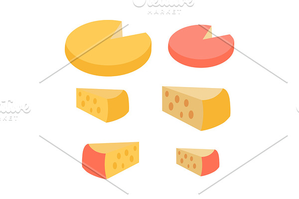 Set of Different Cheese Types