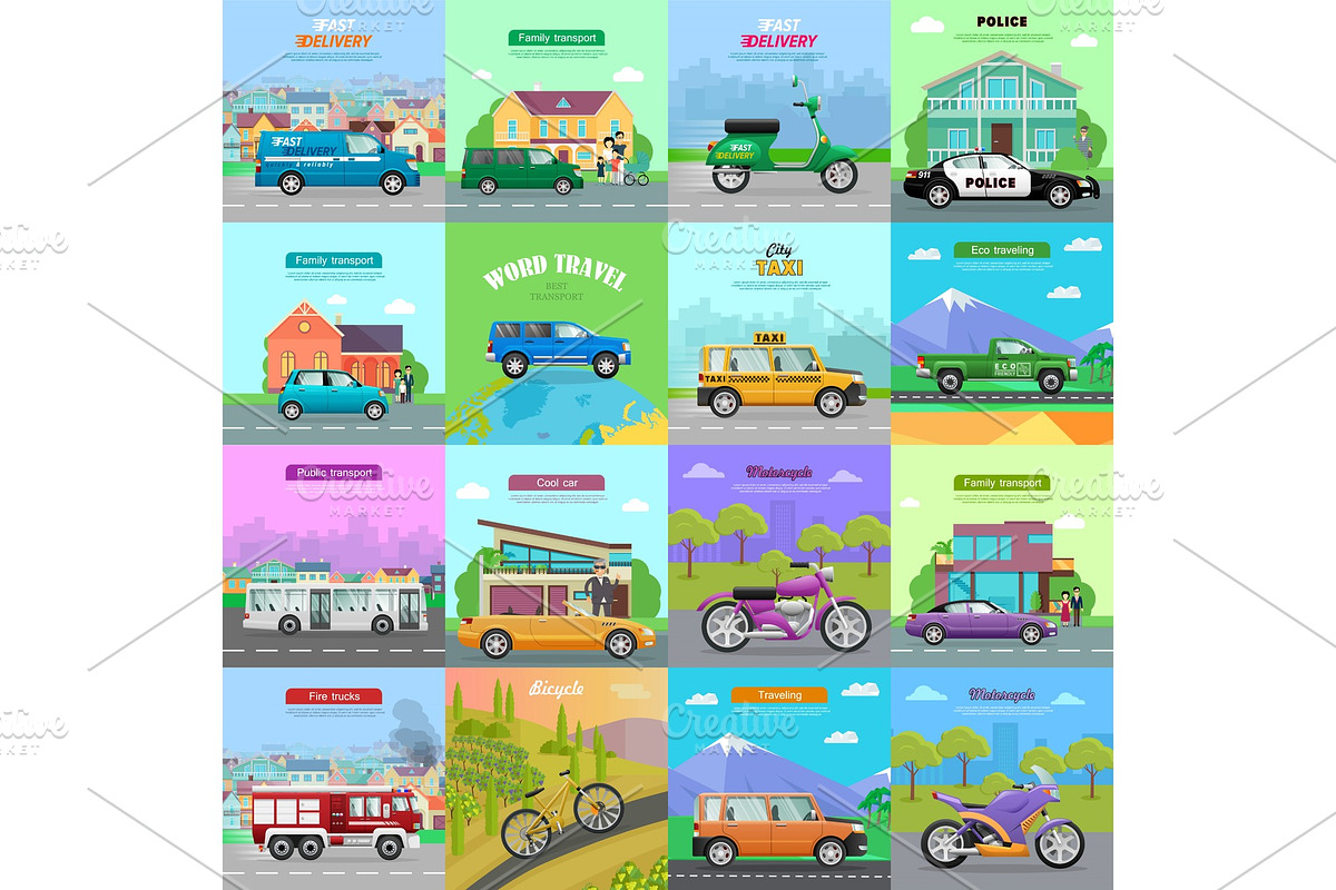 Different Means of Transportation in Illustrations - product preview 8