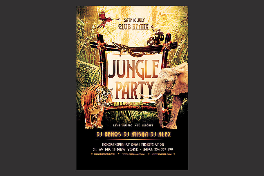 Jungle Party Flyer