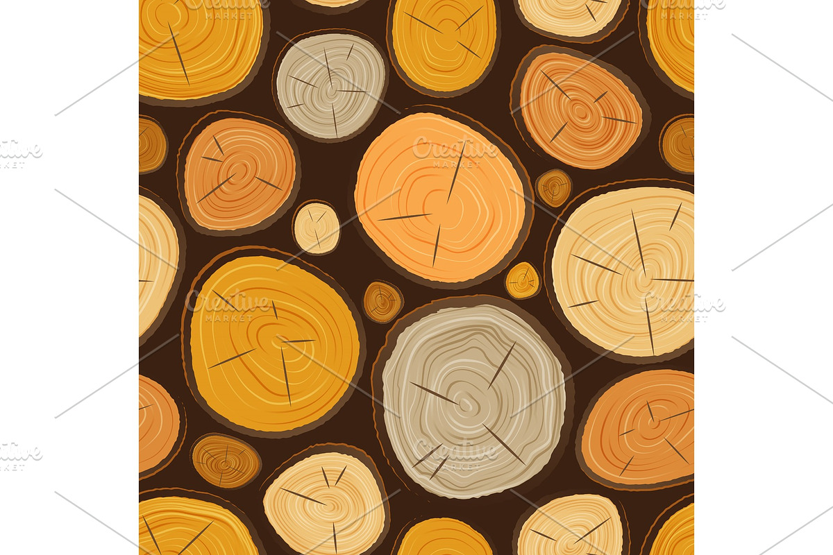 Vector tree wood slice texture in Illustrations - product preview 8