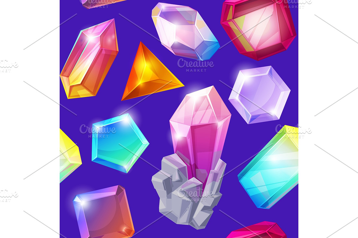 Crystal stone vector crystalline gem in Illustrations - product preview 8