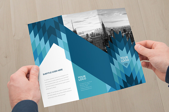 Cool Blue Trifold in Brochure Templates - product preview 1