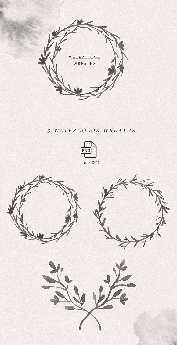 41 WATERCOLOR ELEMENTS in Illustrations - product preview 3