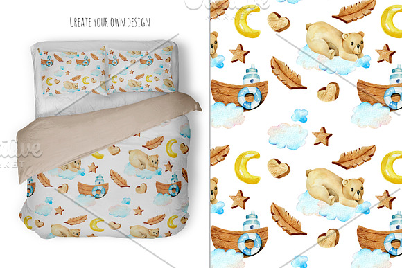 My dear Bears. Watercolor clipart. in Illustrations - product preview 5
