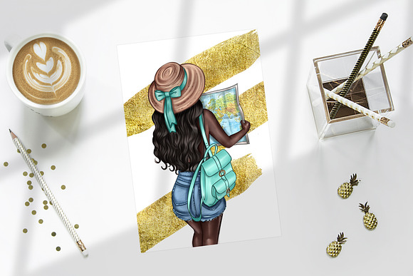 Wanderlust Travel Girl clipart - Png in Illustrations - product preview 5