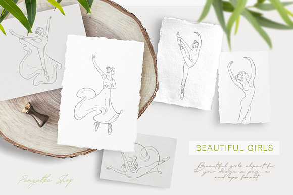 Subtle beauty. Line art vector set in Illustrations - product preview 3