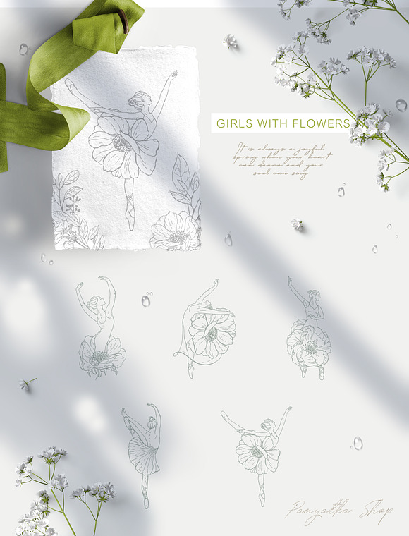 Subtle beauty. Line art vector set in Illustrations - product preview 5