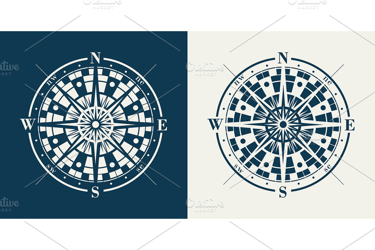 Set of vector compass roses in Objects - product preview 8