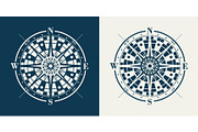 Set of vector compass roses