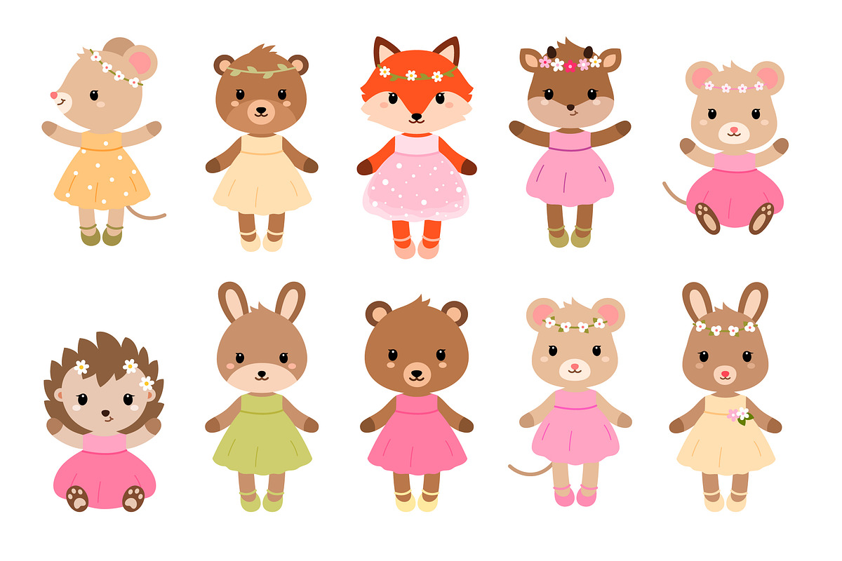 Cute woodland animals, vector. in Illustrations - product preview 8