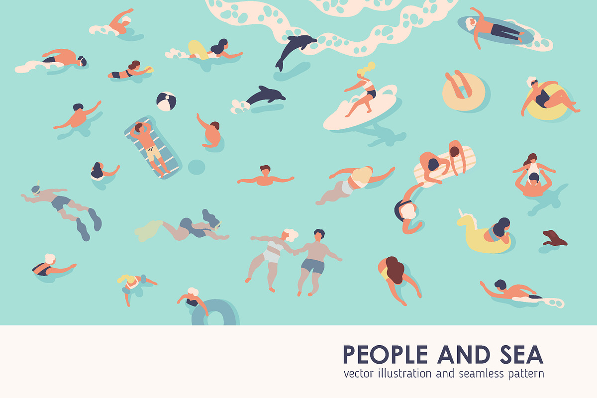 People and the sea in Illustrations - product preview 8