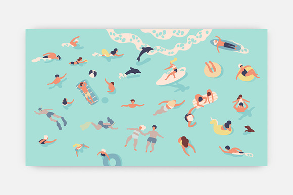 People and the sea in Illustrations - product preview 1