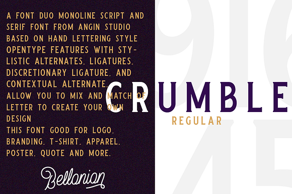 Bellonion Script ( font duo ) in Display Fonts - product preview 1
