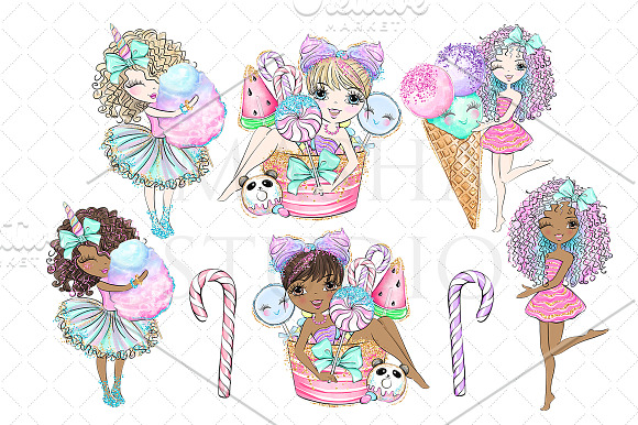 SWEET SUGAR CANDY LAND Clipart in Illustrations - product preview 1
