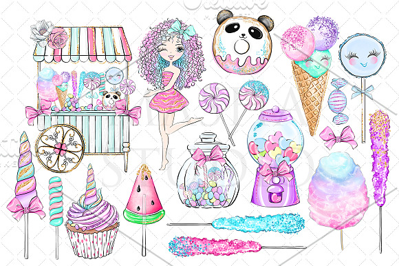 SWEET SUGAR CANDY LAND Clipart in Illustrations - product preview 2
