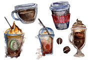 Drinks Coffee Watercolor png