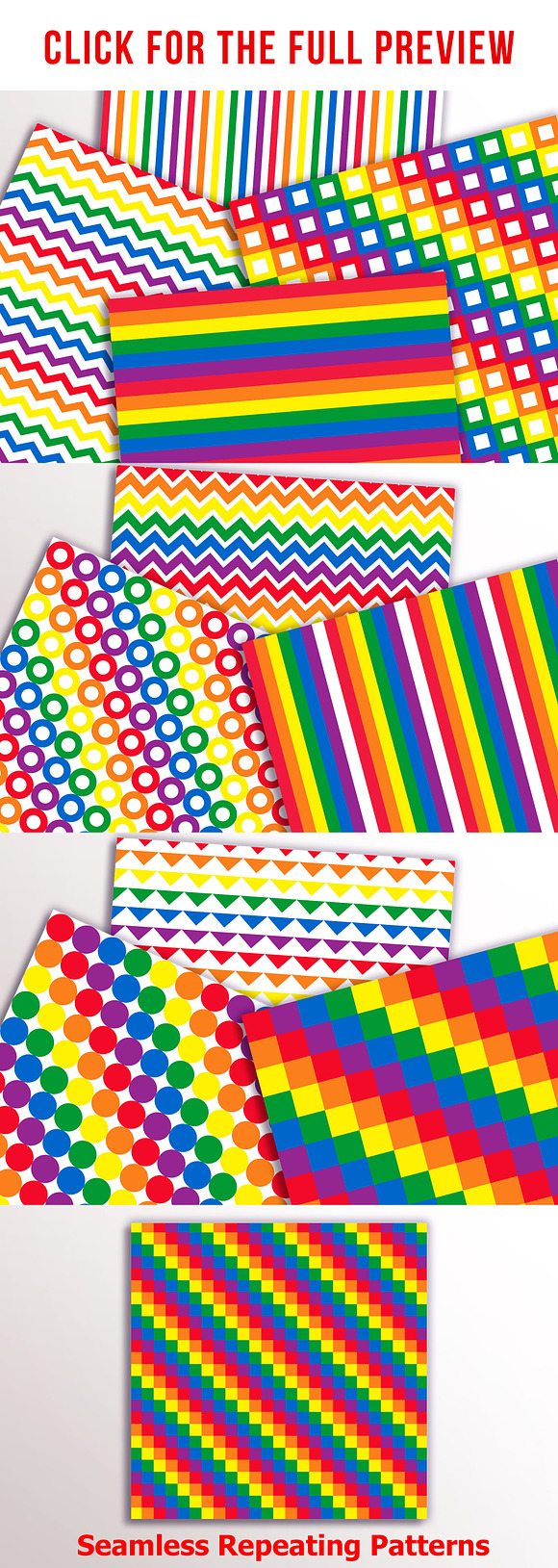 Rainbow Digital Papers in Patterns - product preview 1