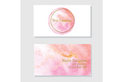 Business card Living Coral Color