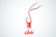 Soda bottle splash design background