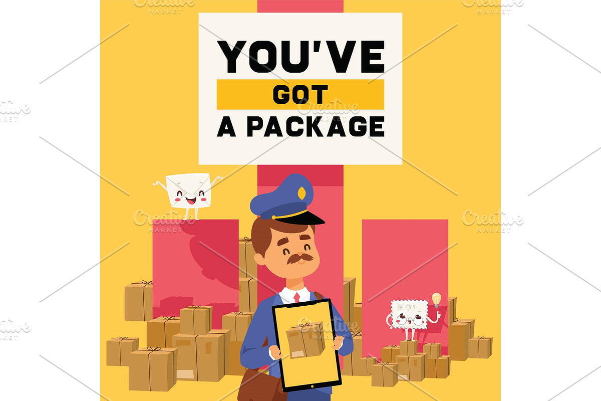 Postman vector mailman delivers in Textures - product preview 8