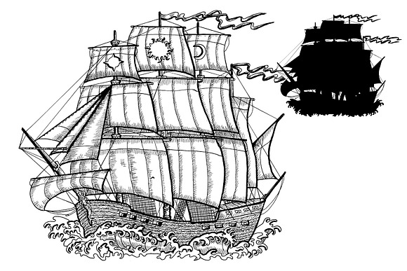 Antique ships collection in Illustrations - product preview 2