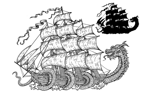 Antique ships collection in Illustrations - product preview 3
