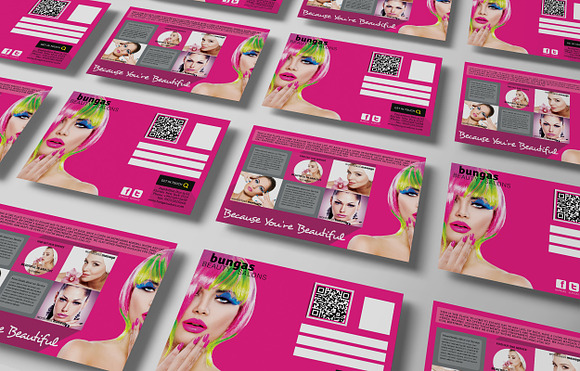 Flat Style Beauty Salons PostCard in Postcard Templates - product preview 2