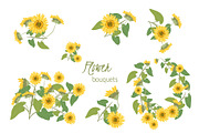 Flora sunflower retro vintage