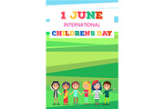 1 June Childrens Day Poster with