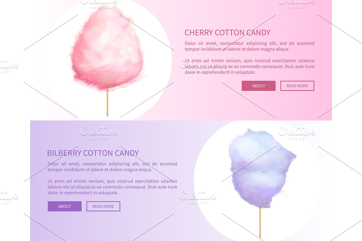 Cherry and Bilberry Cotton Candies in Illustrations - product preview 8