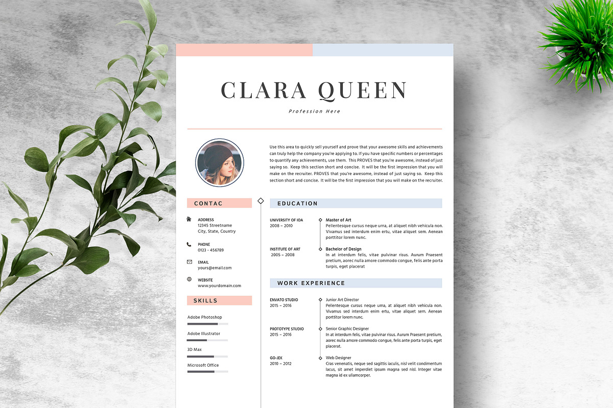 Creative CV ~ Resume Template in Letter Templates - product preview 8