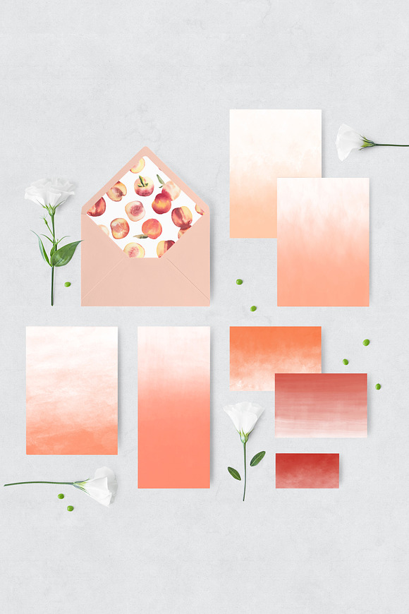 Peach ombre watercolor in Textures - product preview 2